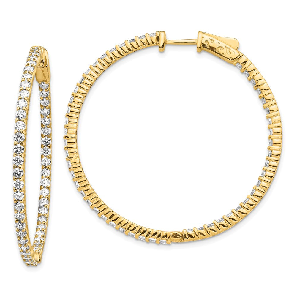 Gold Diamond Hoops with Safety Clasps