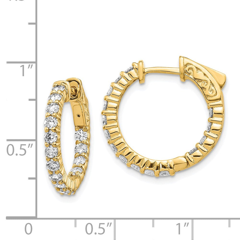 Gold Diamond Hoops with Safety Clasps