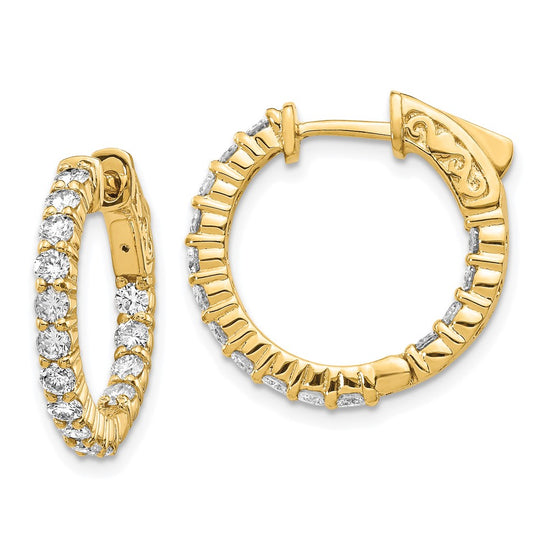 Gold Diamond Hoops with Safety Clasps
