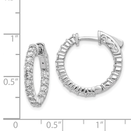 Gold Diamond Hoops with Safety Clasps