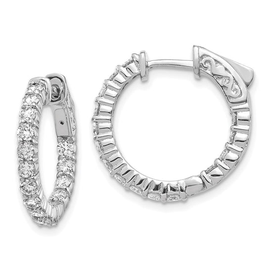 Gold Diamond Hoops with Safety Clasps