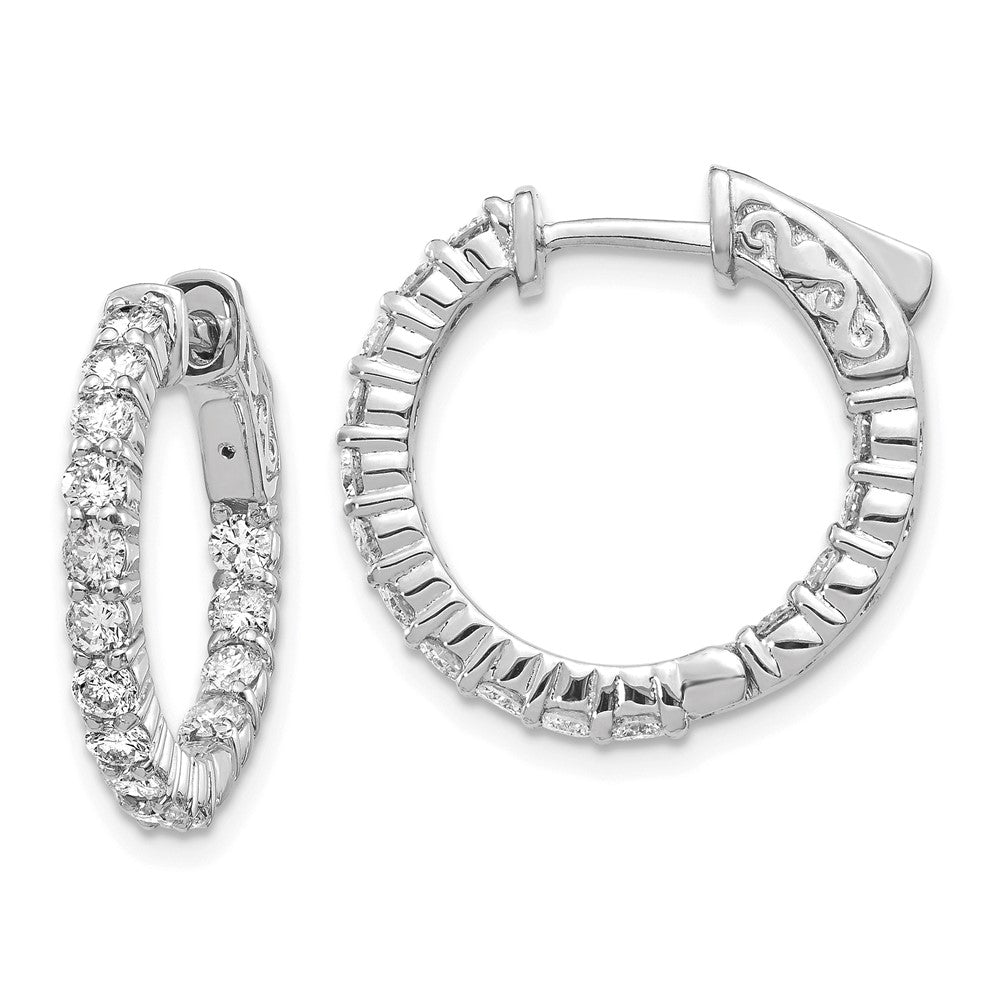 Gold Diamond Hoops with Safety Clasps