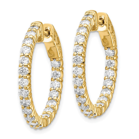 Gold Diamond Hoops with Safety Clasps