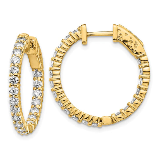 Gold Diamond Hoops with Safety Clasps