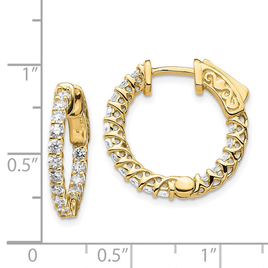 Gold Diamond Hoops with Safety Clasps
