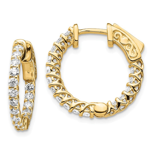 Gold Diamond Hoops with Safety Clasps