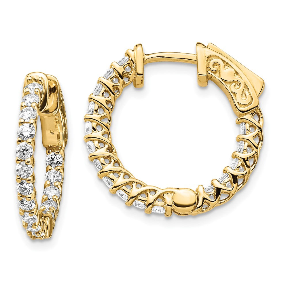 Gold Diamond Hoops with Safety Clasps
