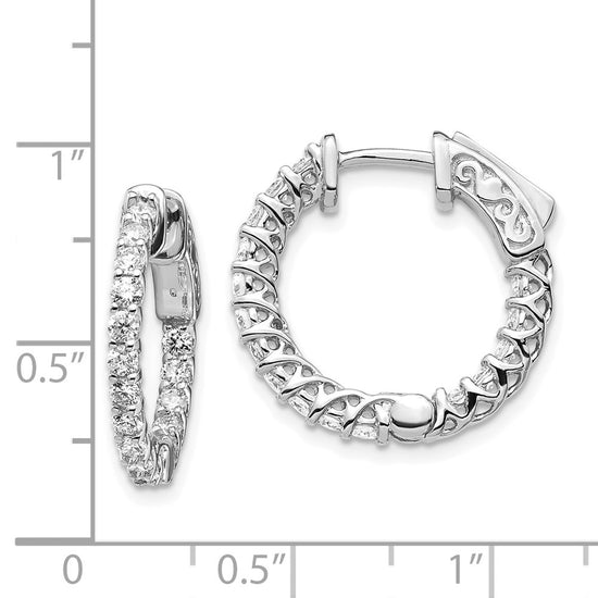 Gold Diamond Hoops with Safety Clasps