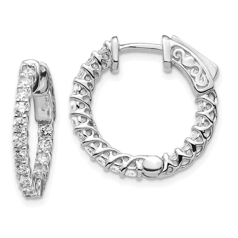 Gold Diamond Hoops with Safety Clasps