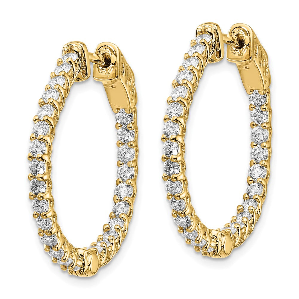 Gold Diamond Hoops with Safety Clasps