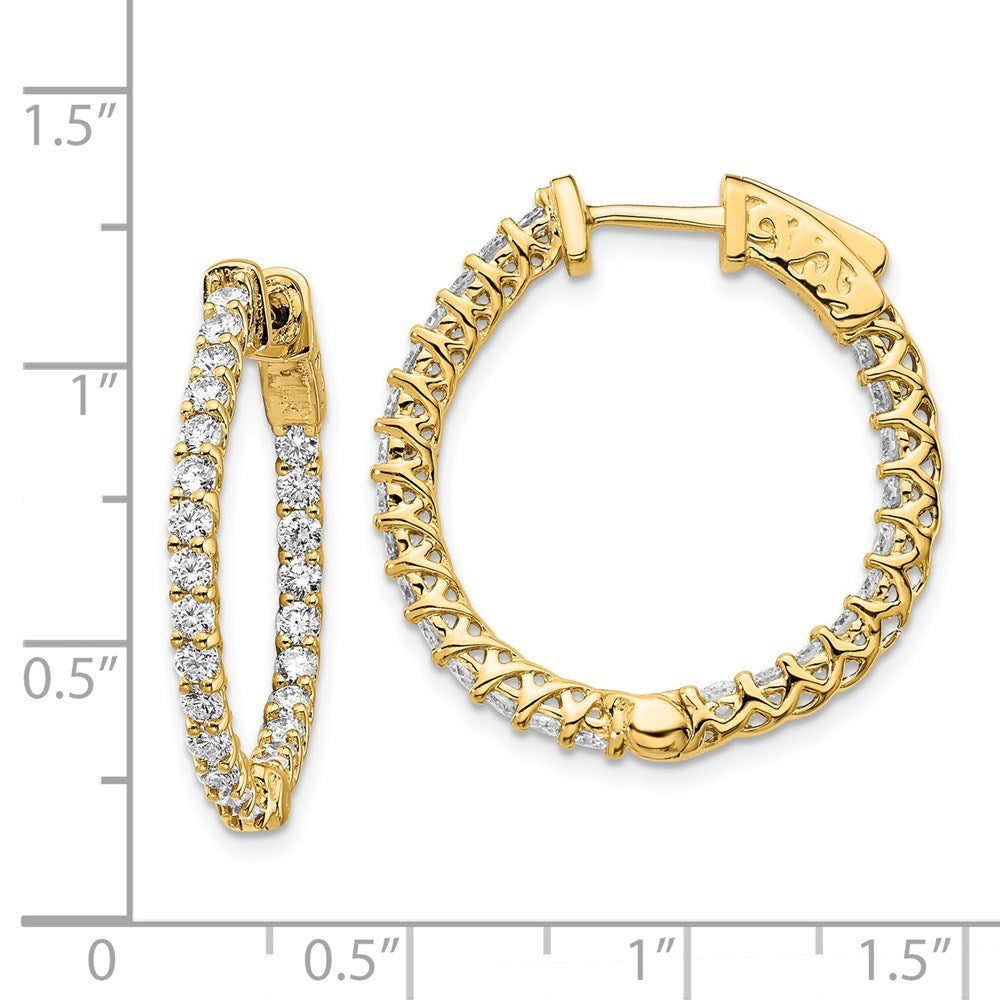 Gold Diamond Hoops with Safety Clasps