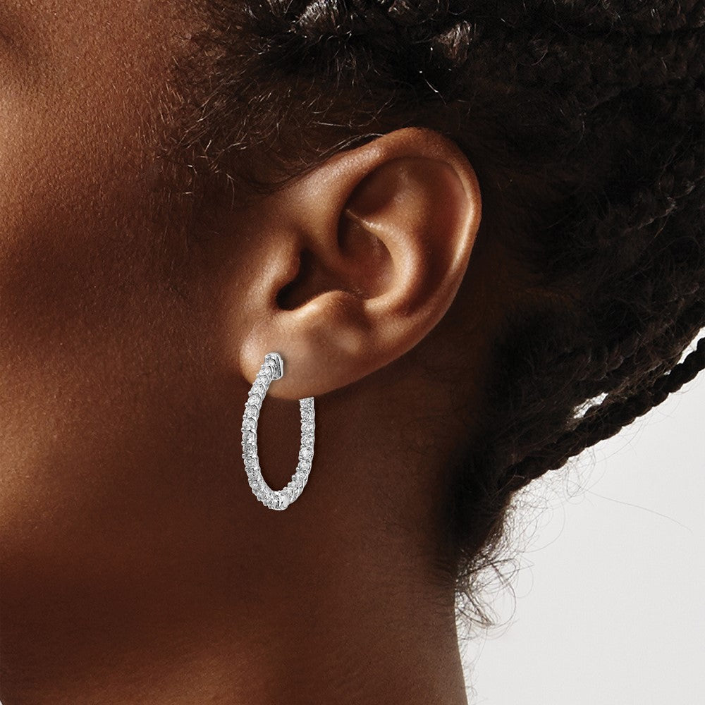 Gold Diamond Hoops with Safety Clasps