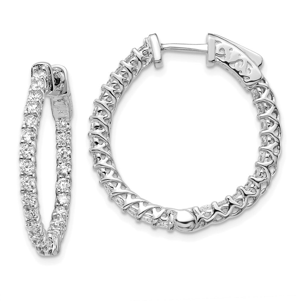 Gold Diamond Hoops with Safety Clasps