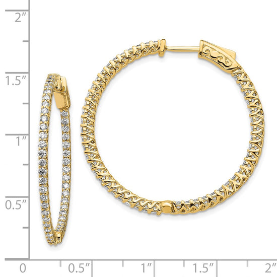 Gold Diamond Hoops with Safety Clasps