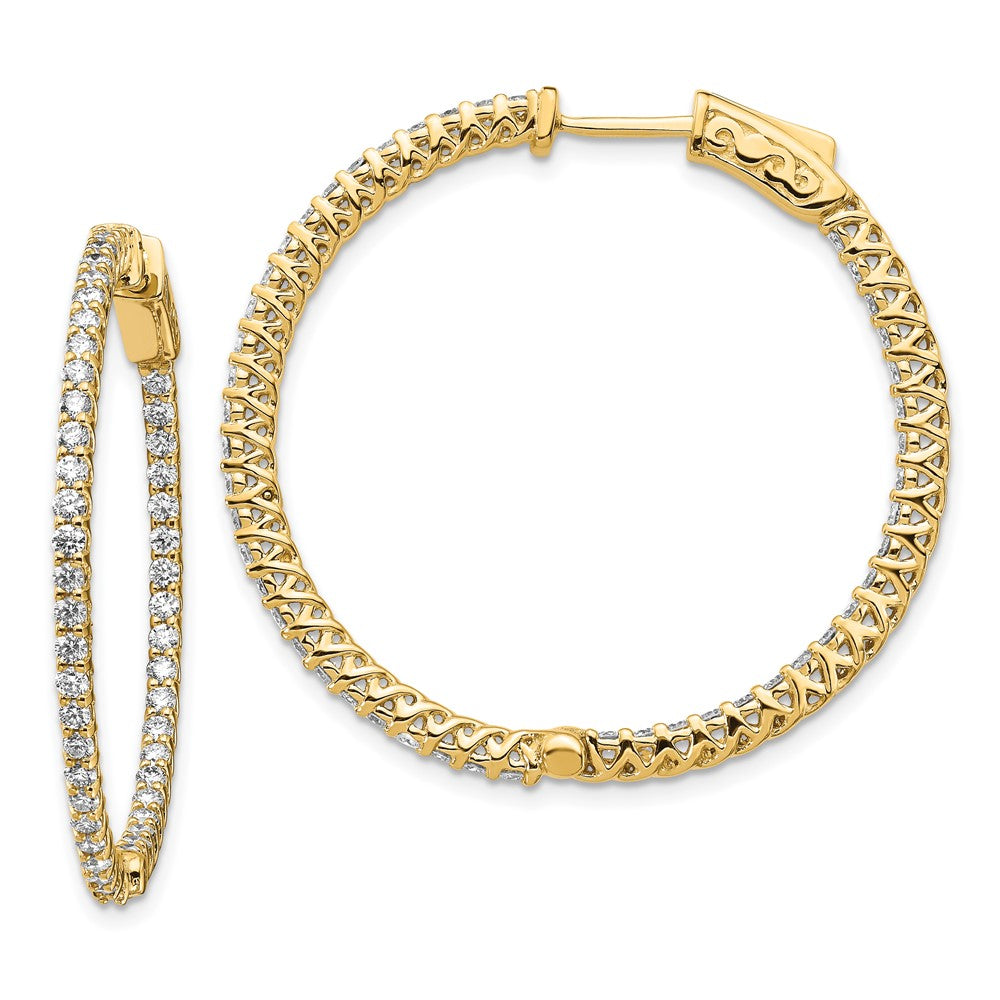 Gold Diamond Hoops with Safety Clasps