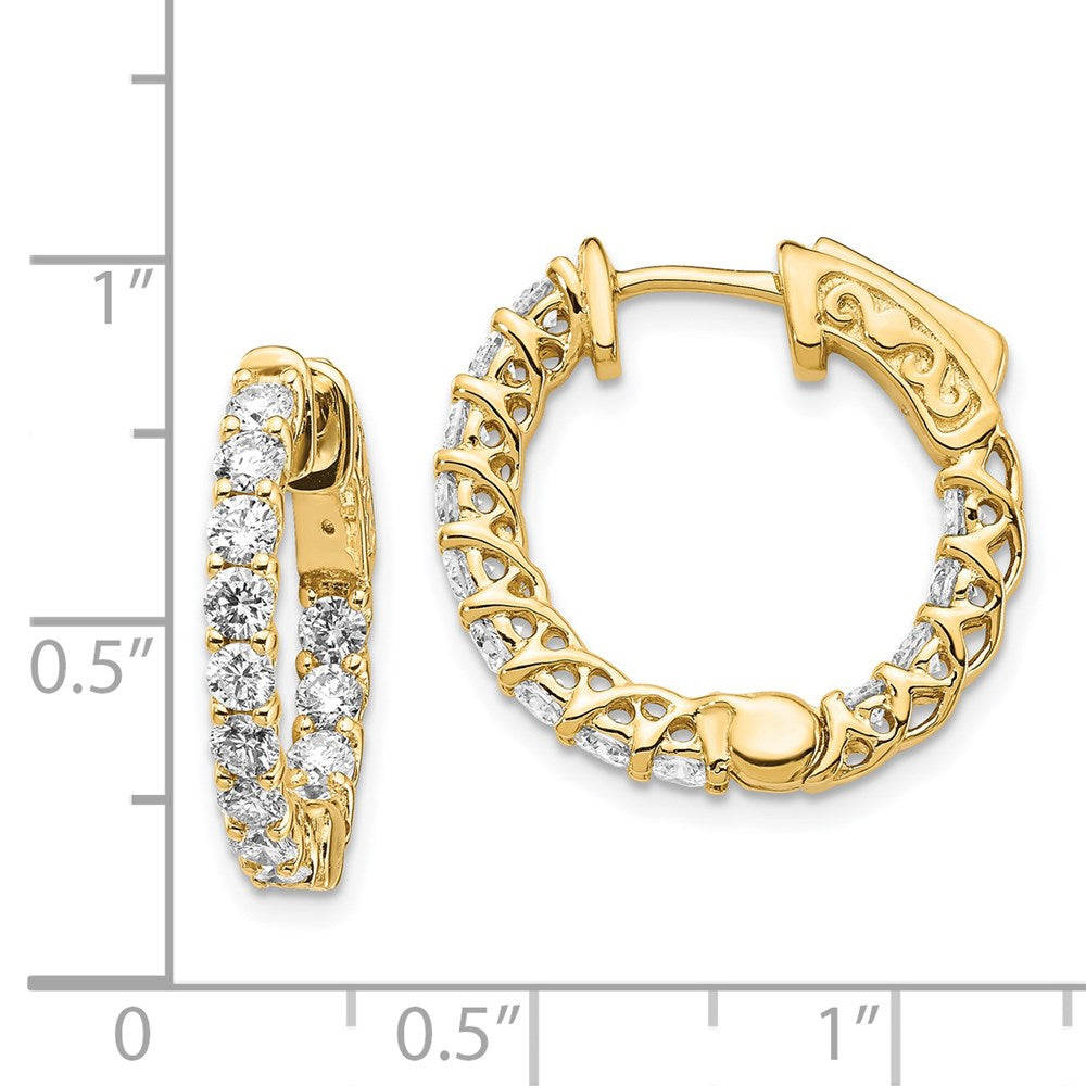 Gold Diamond Hoops with Safety Clasps