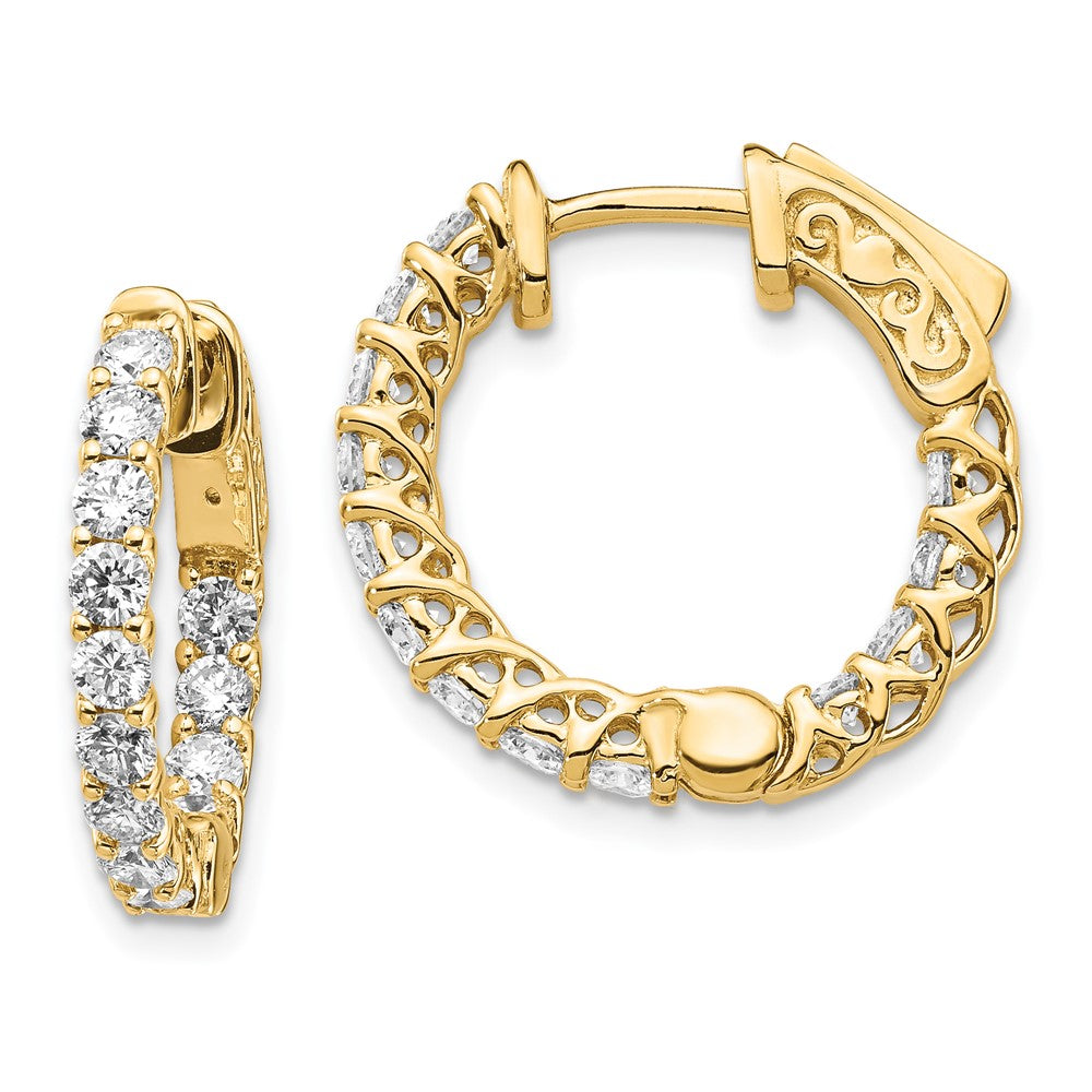 Gold Diamond Hoops with Safety Clasps