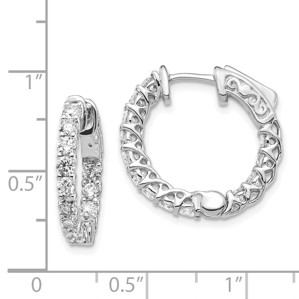 Gold Diamond Hoops with Safety Clasps