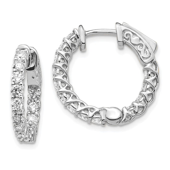 Gold Diamond Hoops with Safety Clasps