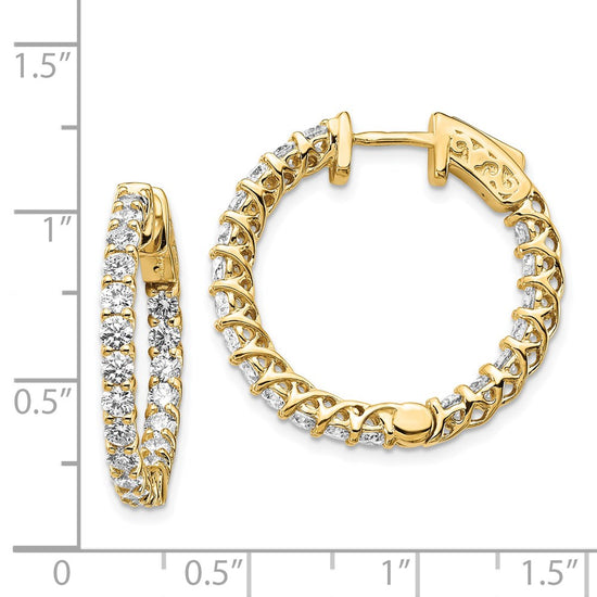 Gold Diamond Hoops with Safety Clasps