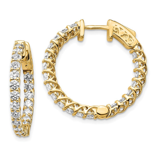 Gold Diamond Hoops with Safety Clasps