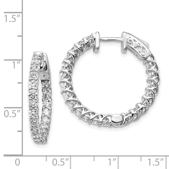 Gold Diamond Hoops with Safety Clasps