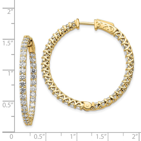 Gold Diamond Hoops with Safety Clasps