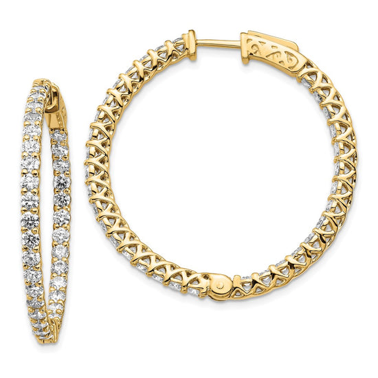 Gold Diamond Hoops with Safety Clasps