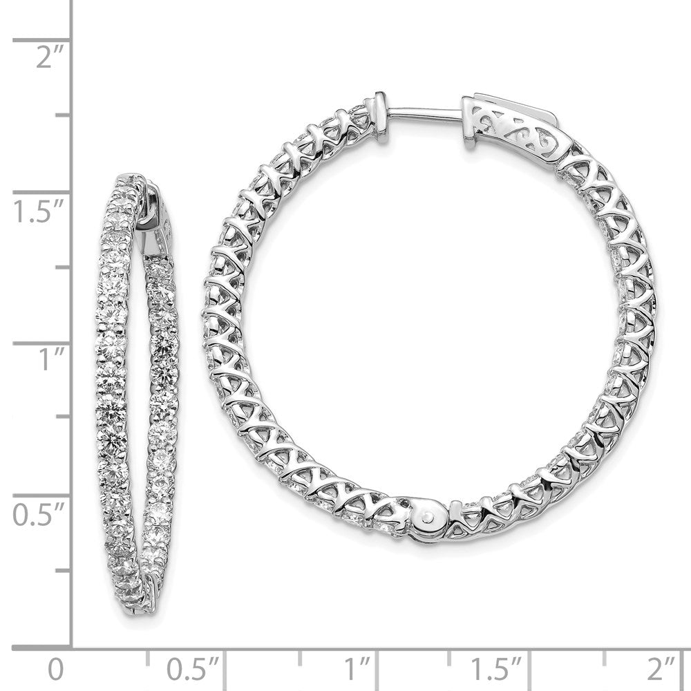 Gold Diamond Hoops with Safety Clasps