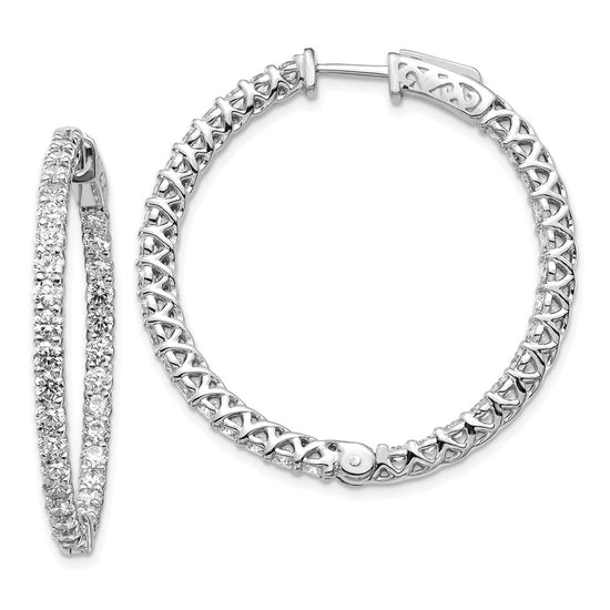 Gold Diamond Hoops with Safety Clasps