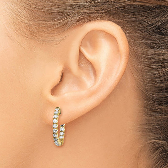 True Origin Lab Grown Diamond Round Hoops with Safety Clasps