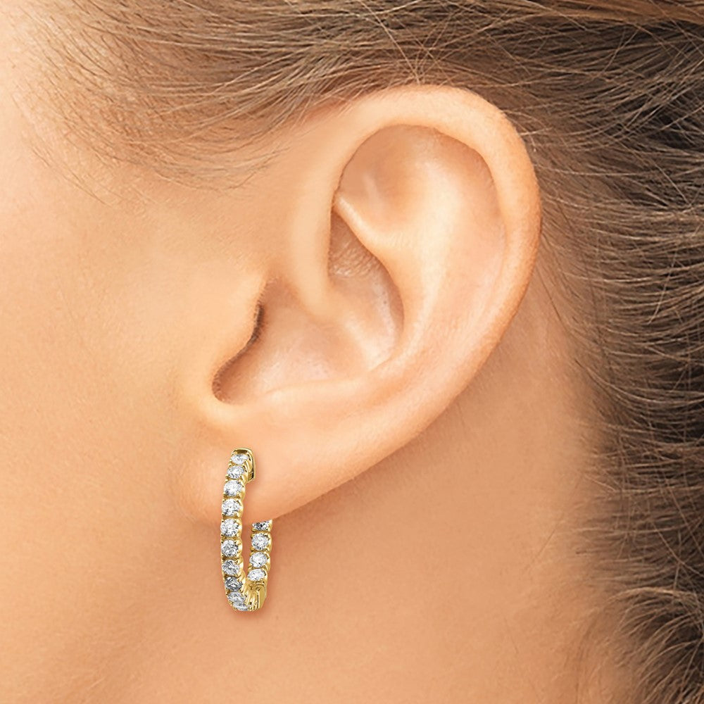 True Origin Lab Grown Diamond Round Hoops with Safety Clasps