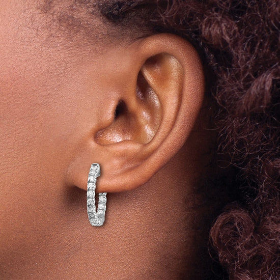 True Origin Lab Grown Diamond Round Hoops with Safety Clasps