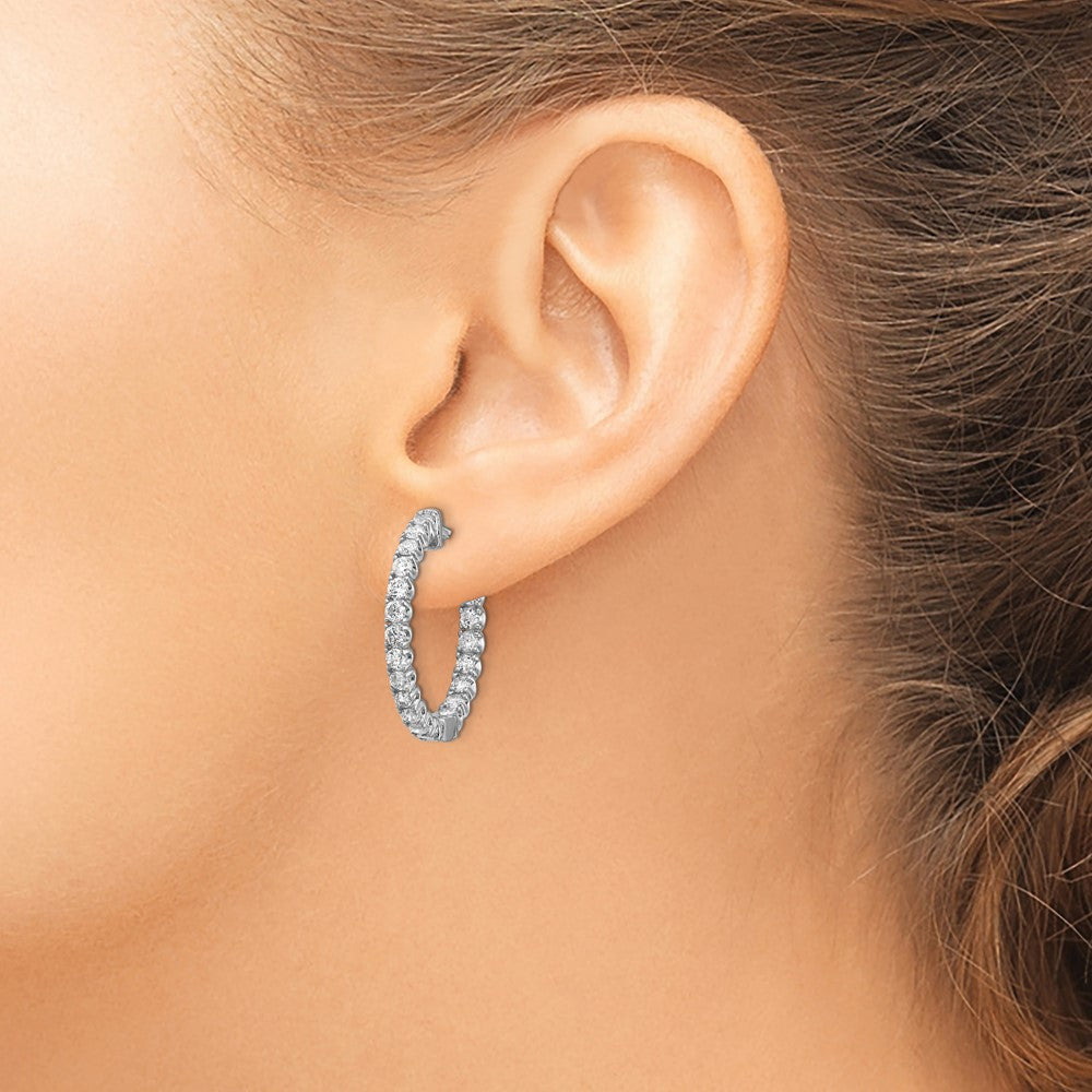True Origin Lab Grown Diamond Round Hoops with Safety Clasps