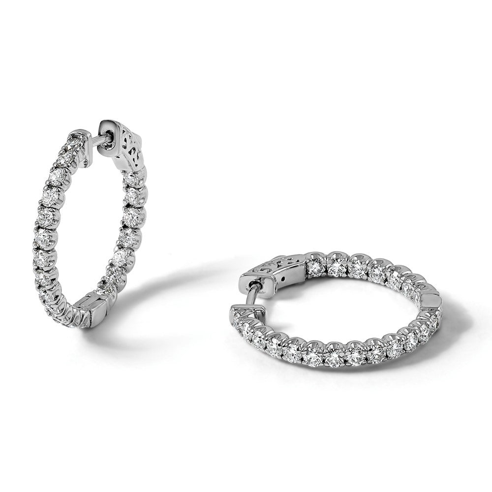 True Origin Lab Grown Diamond Round Hoops with Safety Clasps