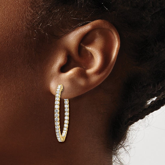 True Origin Lab Grown Diamond Round Hoops with Safety Clasps