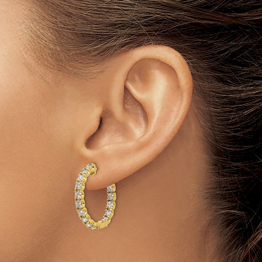 True Origin Lab Grown Diamond Round Hoops with Safety Clasps