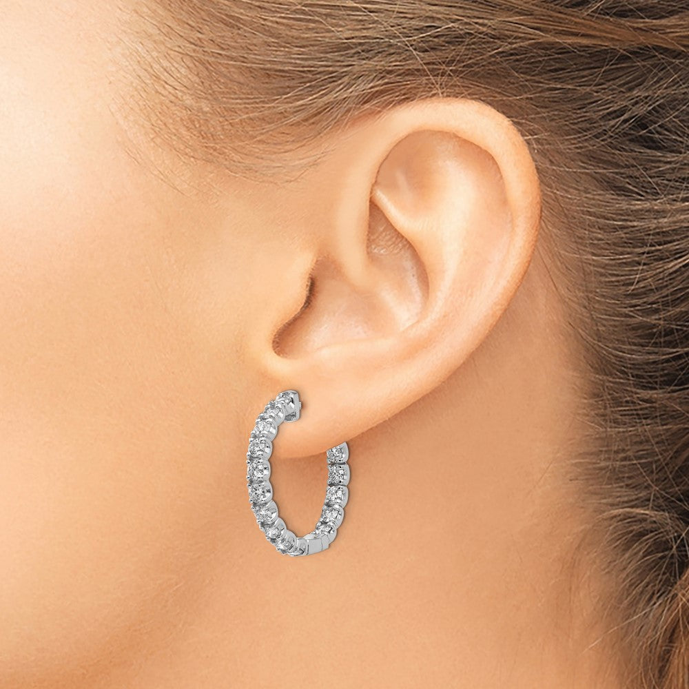 True Origin Lab Grown Diamond Round Hoops with Safety Clasps