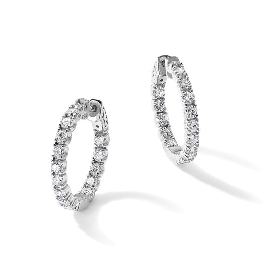 True Origin Lab Grown Diamond Round Hoops with Safety Clasps