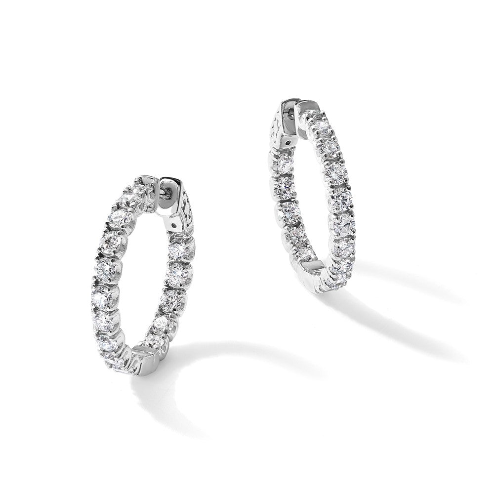 True Origin Lab Grown Diamond Round Hoops with Safety Clasps