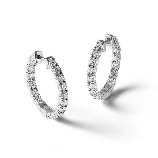 True Origin Lab Grown Diamond Round Hoops with Safety Clasps