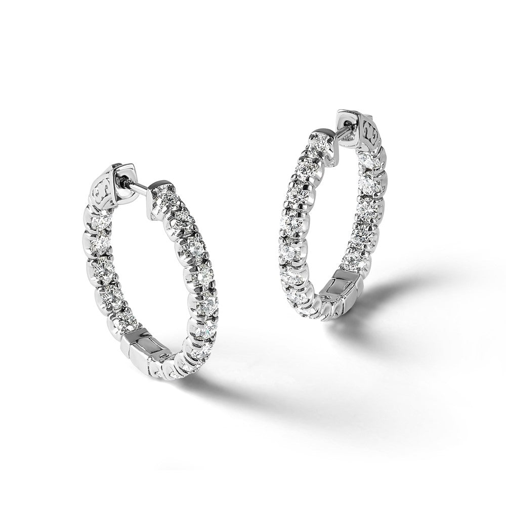 True Origin Lab Grown Diamond Round Hoops with Safety Clasps