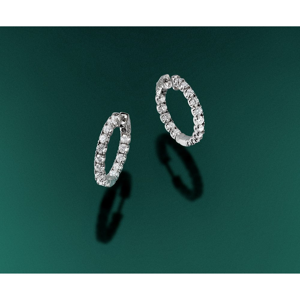 True Origin Lab Grown Diamond Round Hoops with Safety Clasps