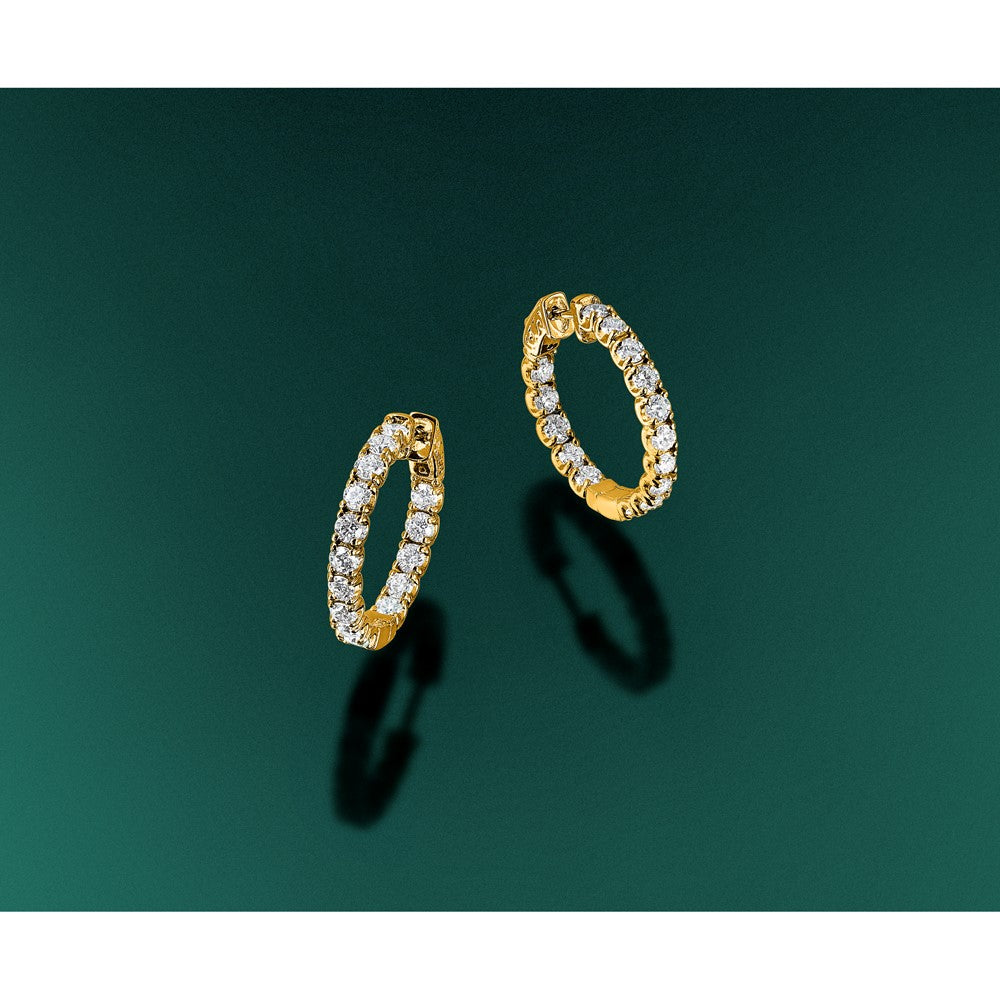 True Origin Lab Grown Diamond Round Hoops with Safety Clasps