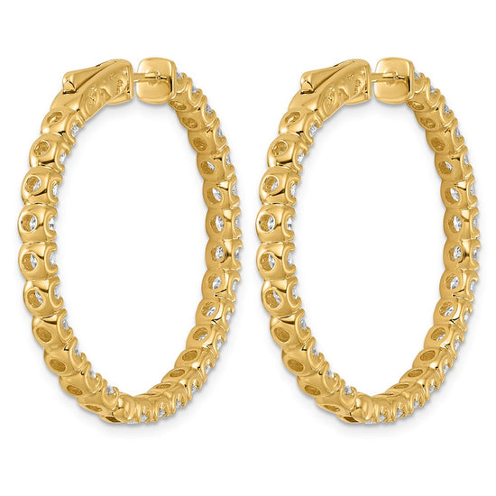Grande Lab Grown Diamond Round Hoop Earrings with Safety Clasps