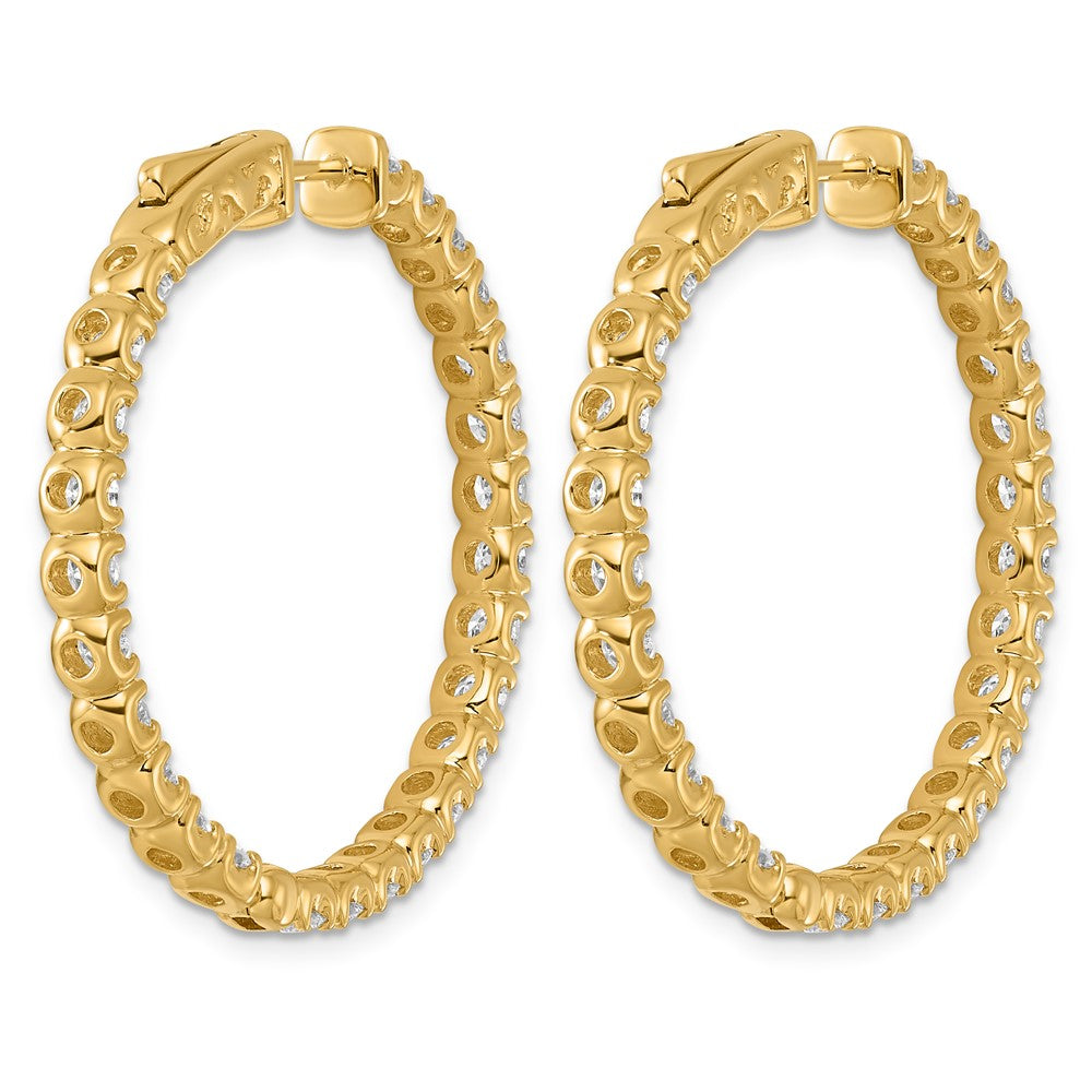 Grande Lab Grown Diamond Round Hoop Earrings with Safety Clasps