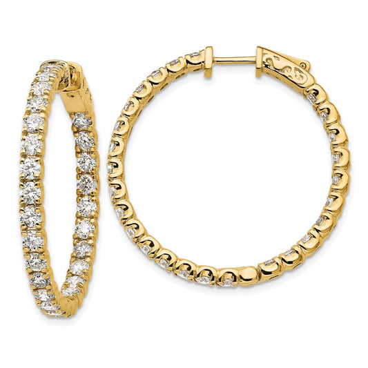 Grande Lab Grown Diamond Round Hoop Earrings with Safety Clasps