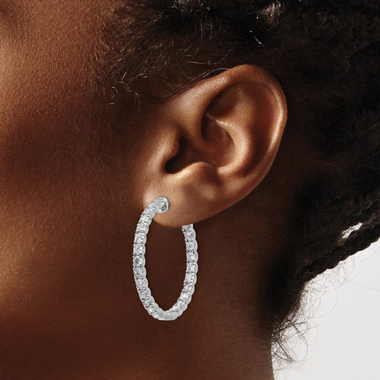 True Origin Lab Grown Diamond Round Hoops with Safety Clasps