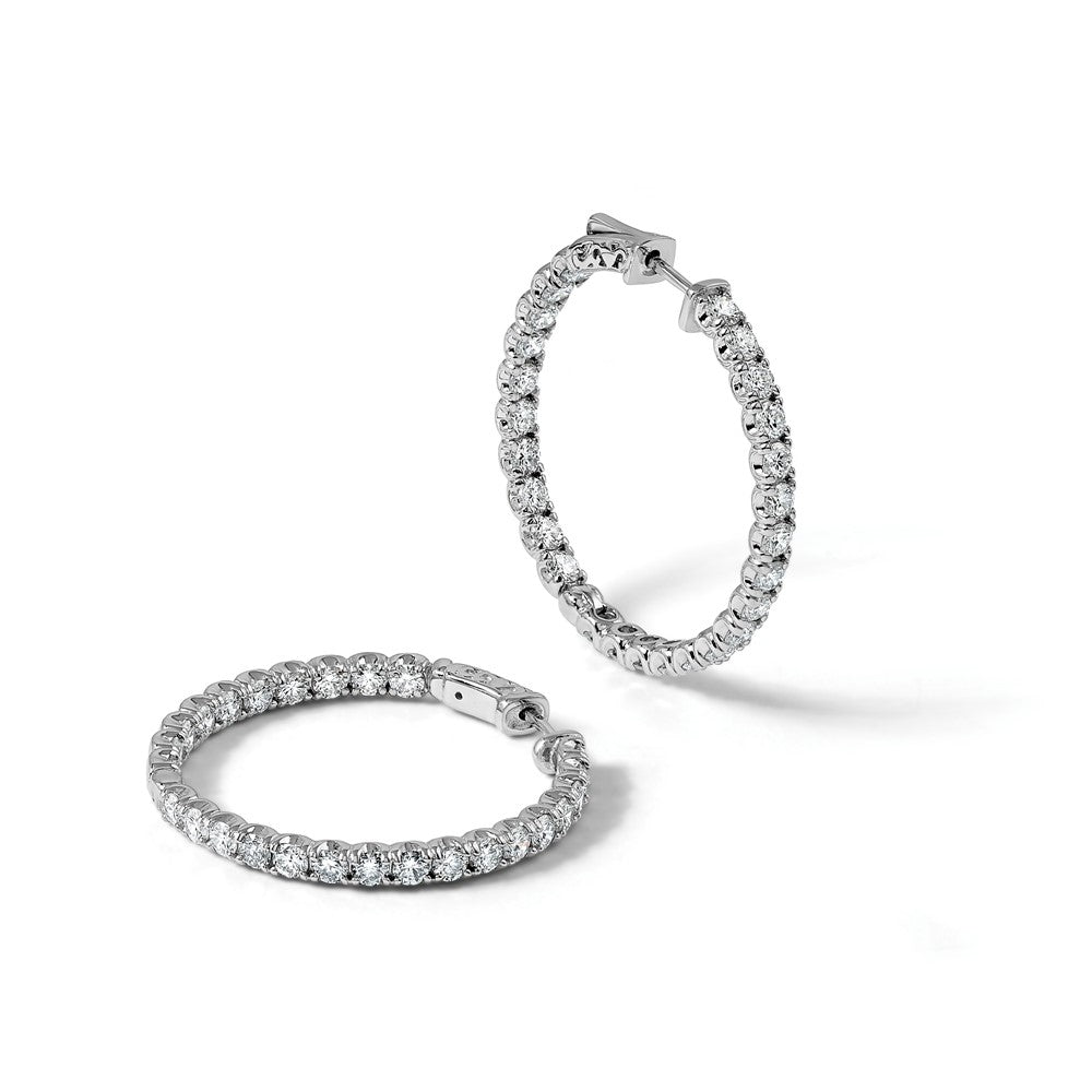 True Origin Lab Grown Diamond Round Hoops with Safety Clasps