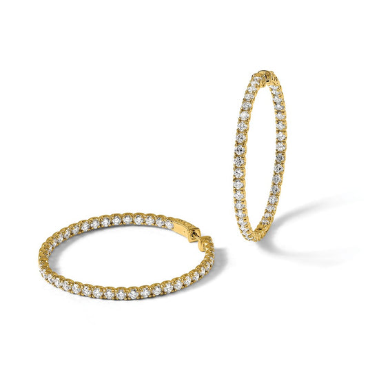 True Origin Lab Grown Diamond Round Hoops with Safety Clasps